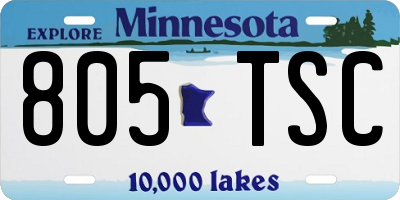 MN license plate 805TSC