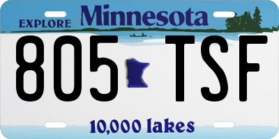 MN license plate 805TSF