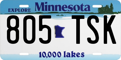MN license plate 805TSK