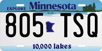 MN license plate 805TSQ