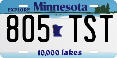 MN license plate 805TST