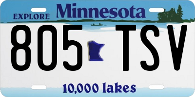 MN license plate 805TSV