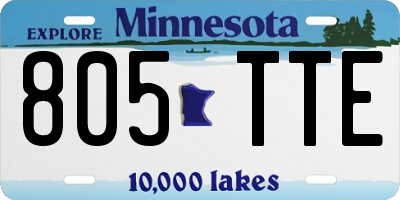 MN license plate 805TTE