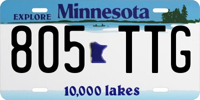 MN license plate 805TTG