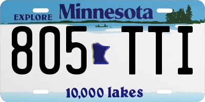 MN license plate 805TTI