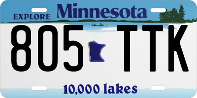 MN license plate 805TTK