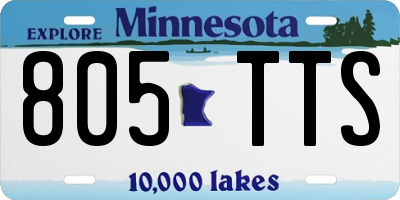 MN license plate 805TTS