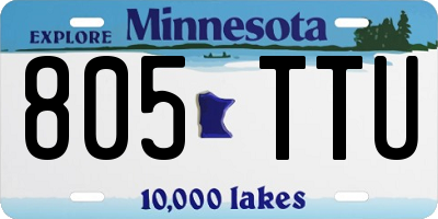 MN license plate 805TTU