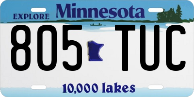 MN license plate 805TUC