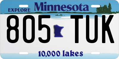 MN license plate 805TUK