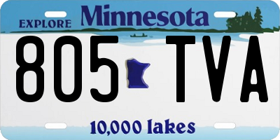 MN license plate 805TVA