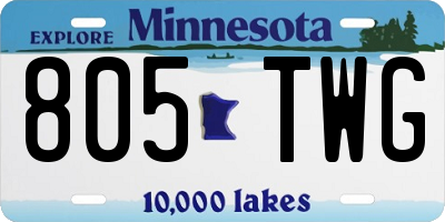 MN license plate 805TWG