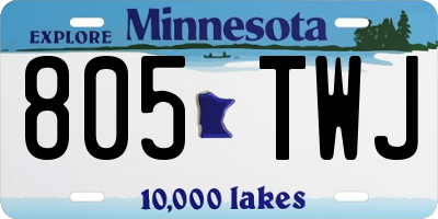 MN license plate 805TWJ