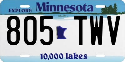 MN license plate 805TWV