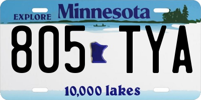 MN license plate 805TYA