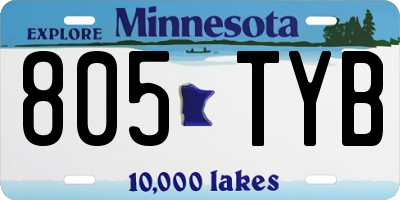 MN license plate 805TYB