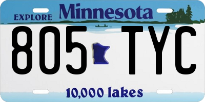 MN license plate 805TYC