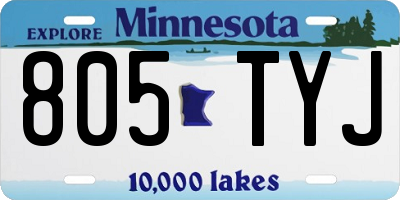 MN license plate 805TYJ