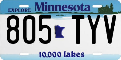 MN license plate 805TYV