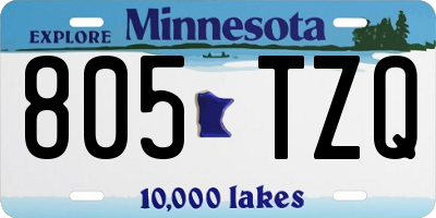 MN license plate 805TZQ