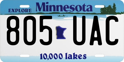 MN license plate 805UAC