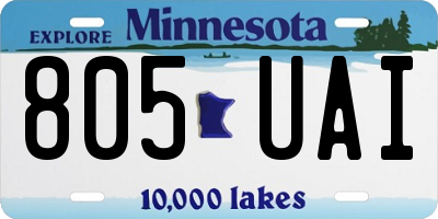 MN license plate 805UAI