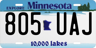 MN license plate 805UAJ