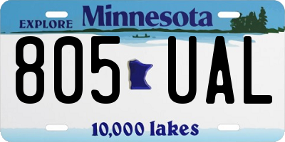 MN license plate 805UAL