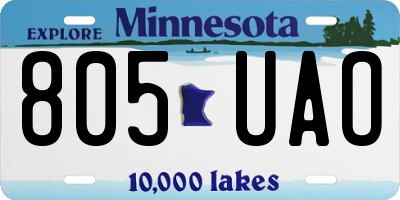 MN license plate 805UAO