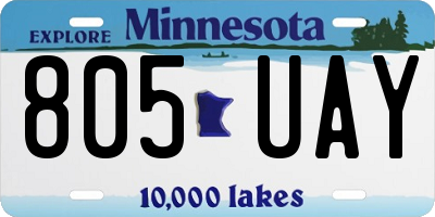 MN license plate 805UAY