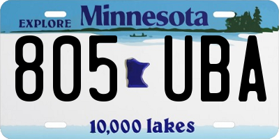MN license plate 805UBA