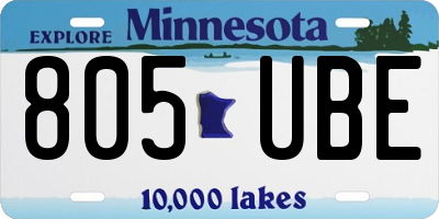 MN license plate 805UBE
