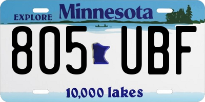 MN license plate 805UBF