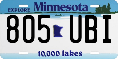 MN license plate 805UBI