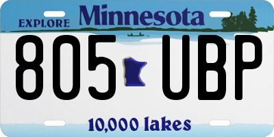 MN license plate 805UBP