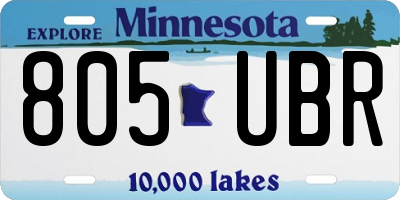 MN license plate 805UBR