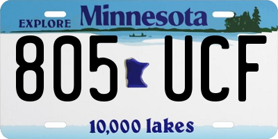 MN license plate 805UCF