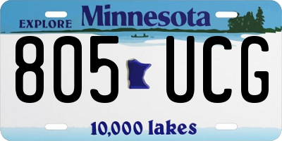 MN license plate 805UCG