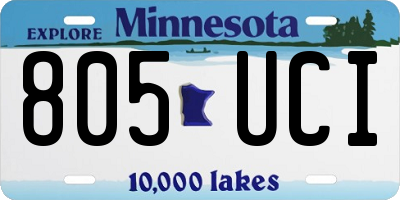 MN license plate 805UCI