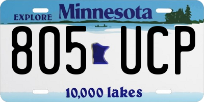 MN license plate 805UCP