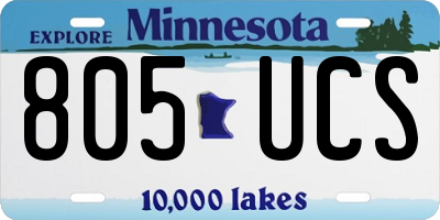 MN license plate 805UCS