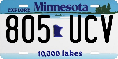 MN license plate 805UCV