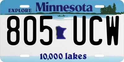 MN license plate 805UCW