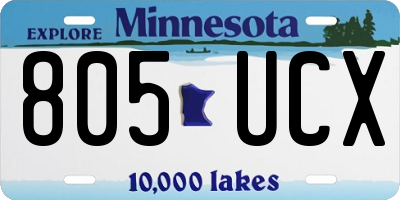 MN license plate 805UCX