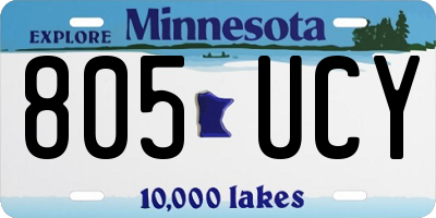 MN license plate 805UCY
