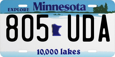 MN license plate 805UDA