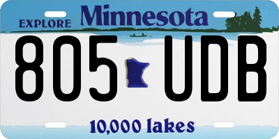 MN license plate 805UDB