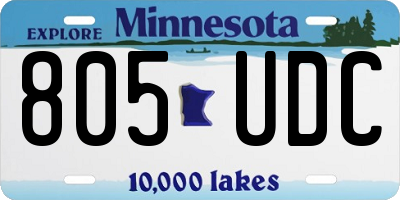 MN license plate 805UDC