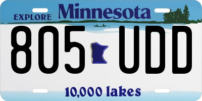 MN license plate 805UDD