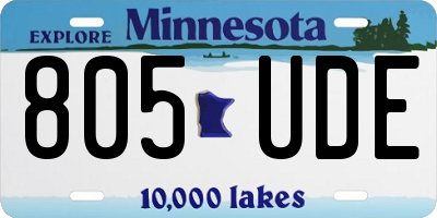 MN license plate 805UDE